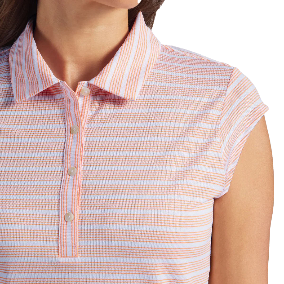 Puma Golf Women's Pique YD Stripe Cap Sleeve Polo
