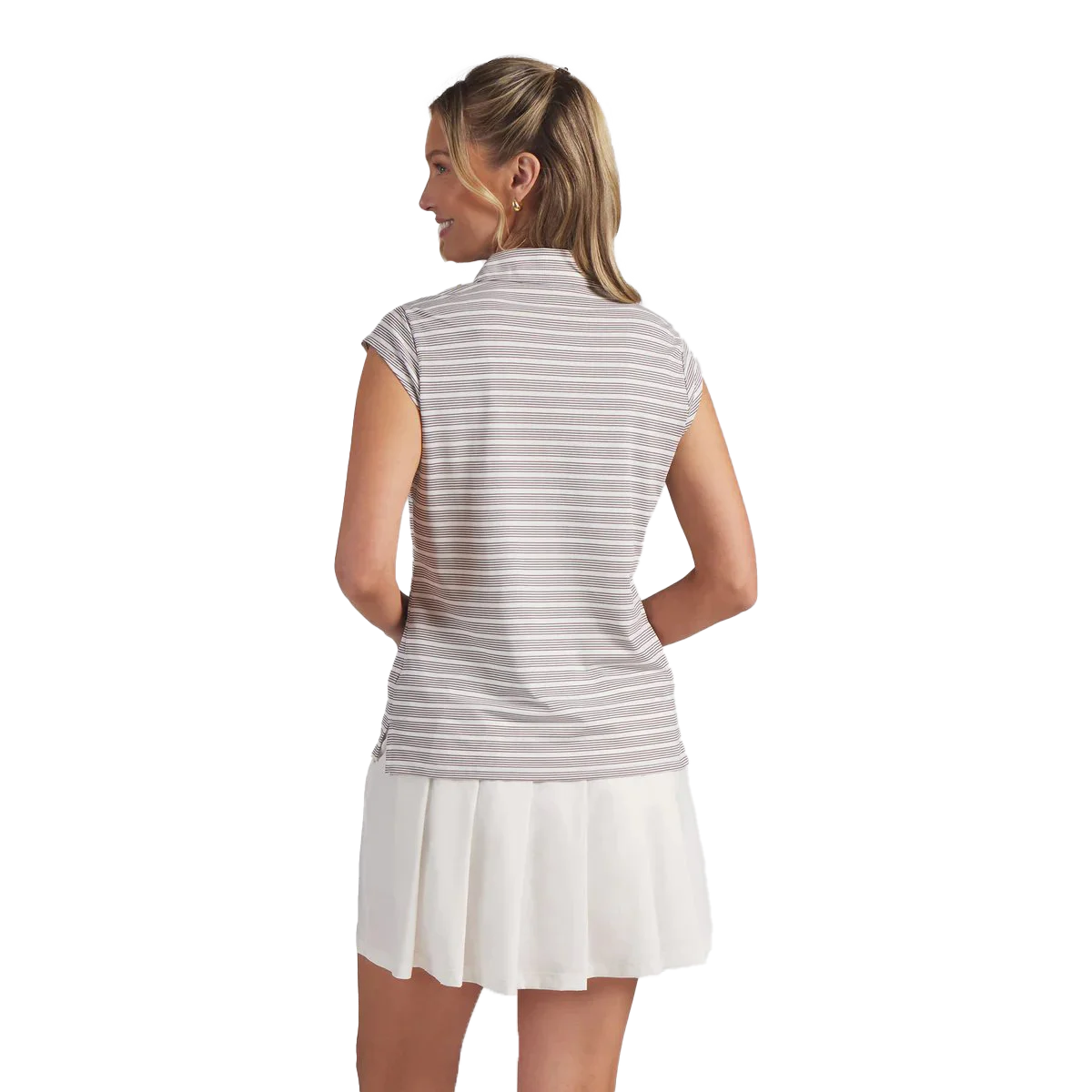 Puma Golf Women's Pique YD Stripe Cap Sleeve Polo