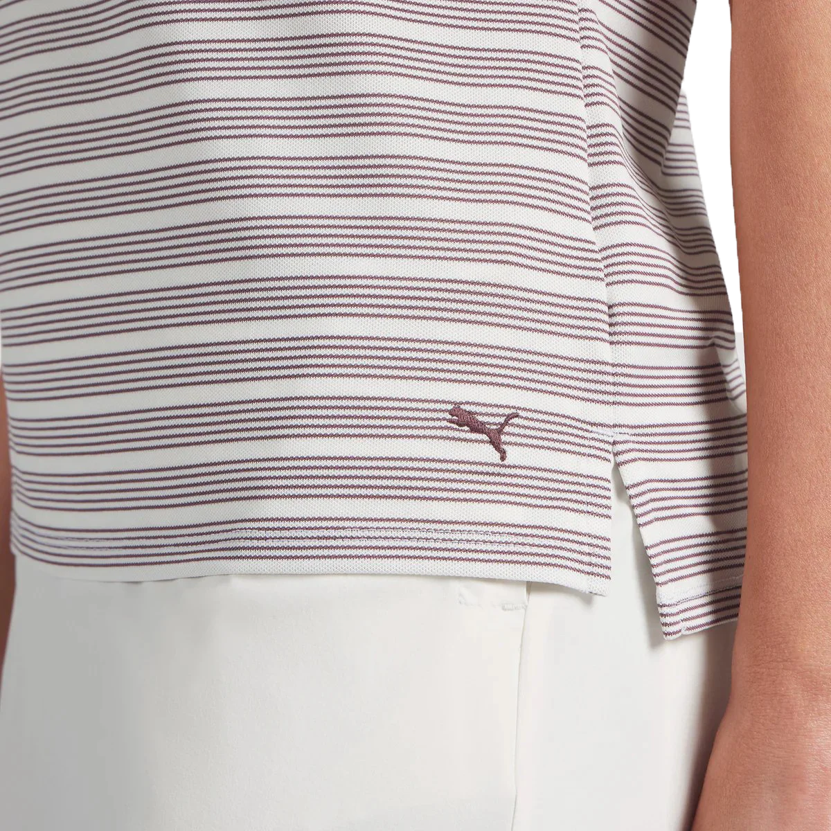 Puma Golf Women's Pique YD Stripe Cap Sleeve Polo