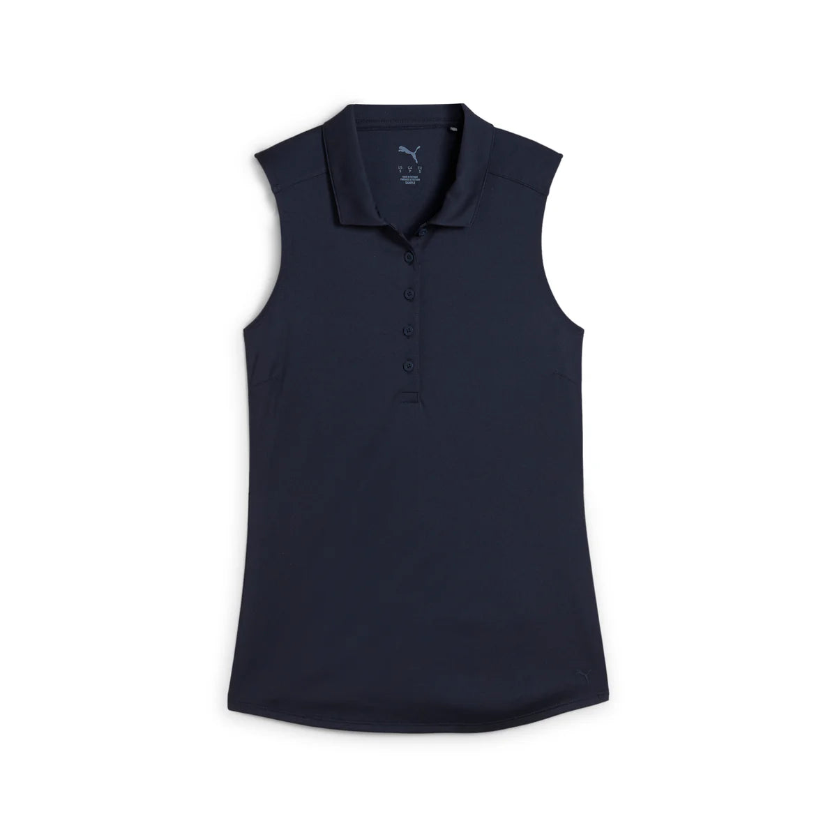 Puma Golf Women's Pure 2.0 Sleeveless Golf Polo Navy color.