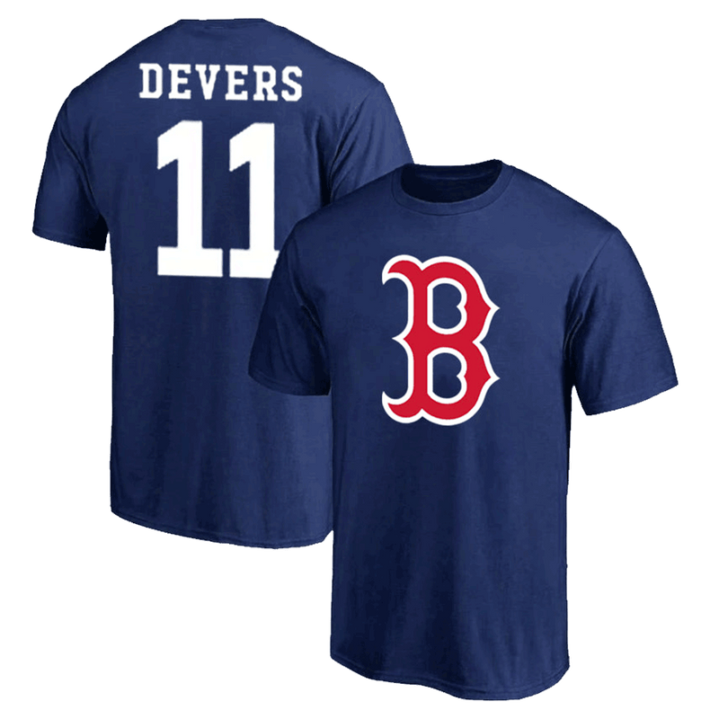 Rafael Devers Boston Red Sox Logo Graphic T-Shirt - Navy
