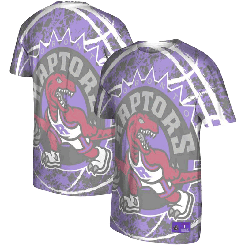 Toronto Raptors Mitchell & Ness Purple Hardwood Classics Jumbotron T-Shirt