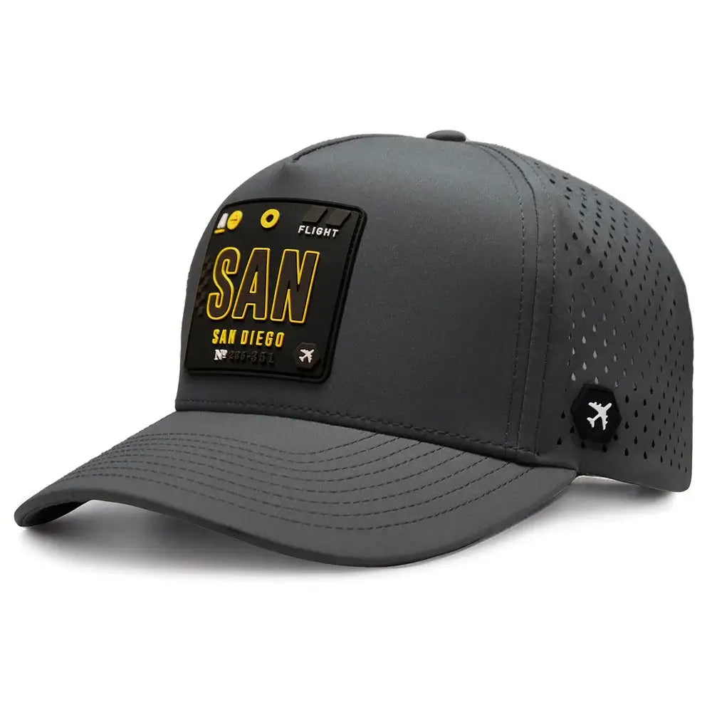 San Diego Performance Cap Charcoal color 3Quarter front view