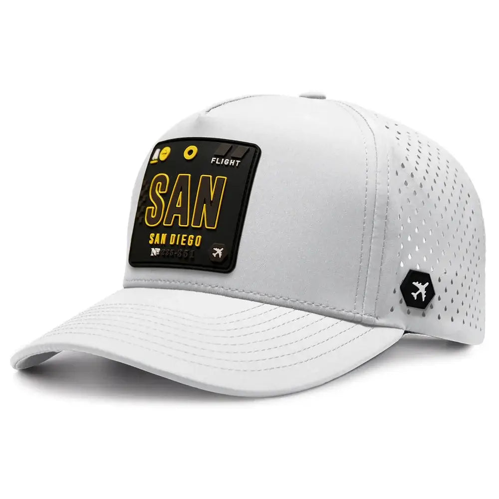 San Diego Performance Cap White color 3Quarter front view