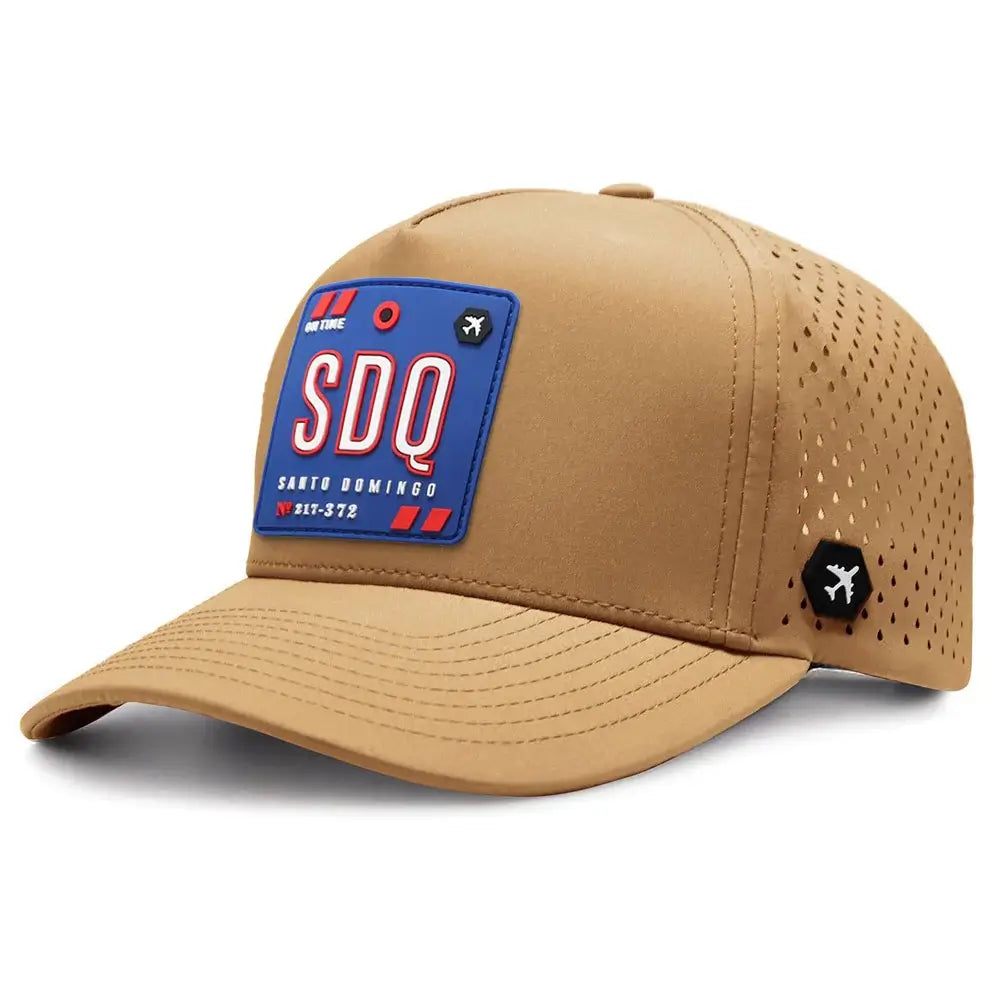 Santo Domingo Performance Cap Tan color 3Quarter front view