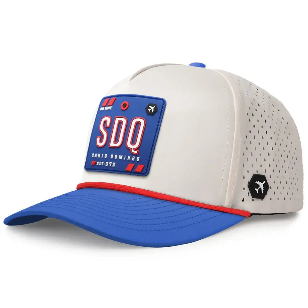 Santo Domingo Revolve Performance Hat Moonstone/Royal color 3Quarter front view