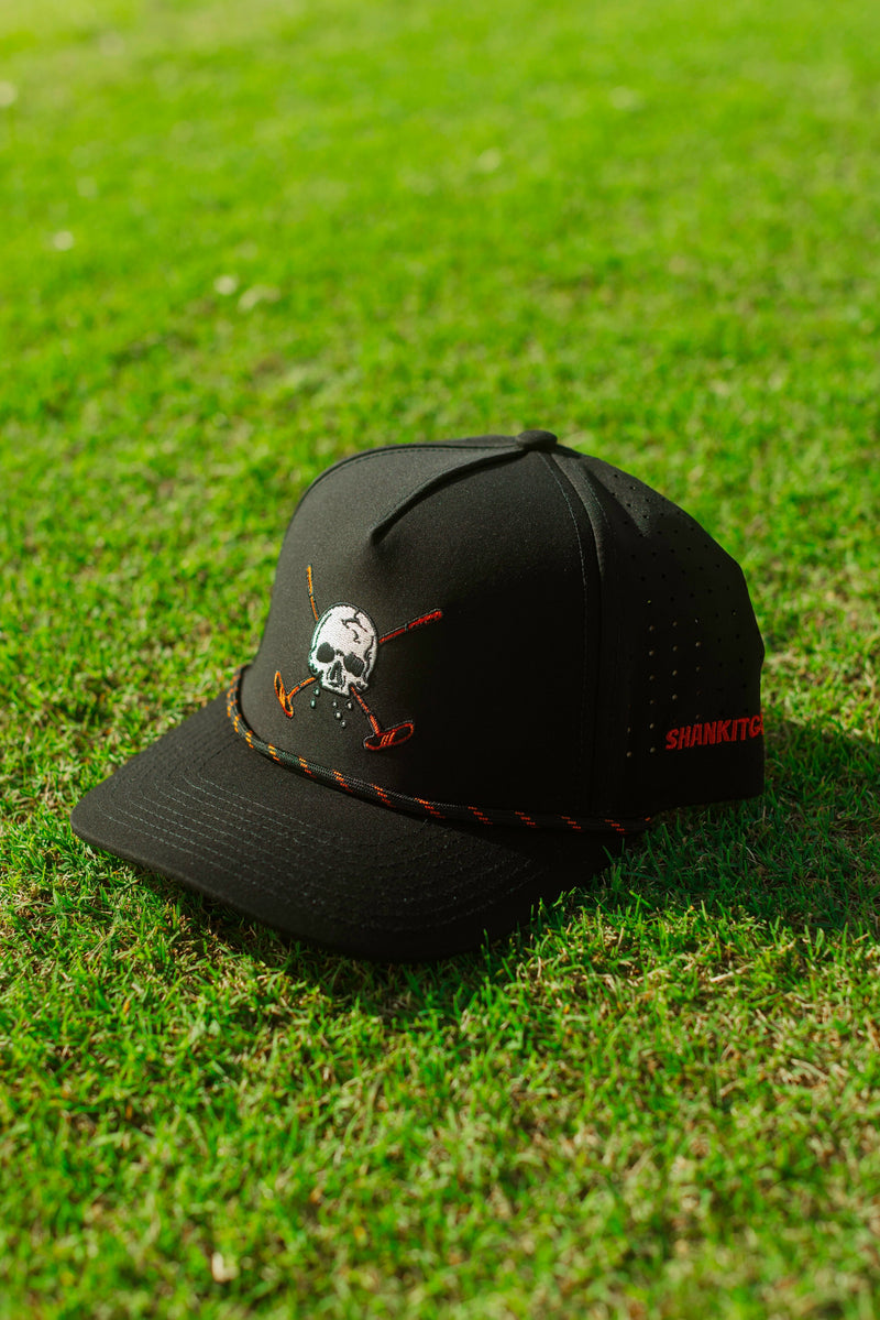 Gorra de golf negra con calavera y huesos cruzados 2.0