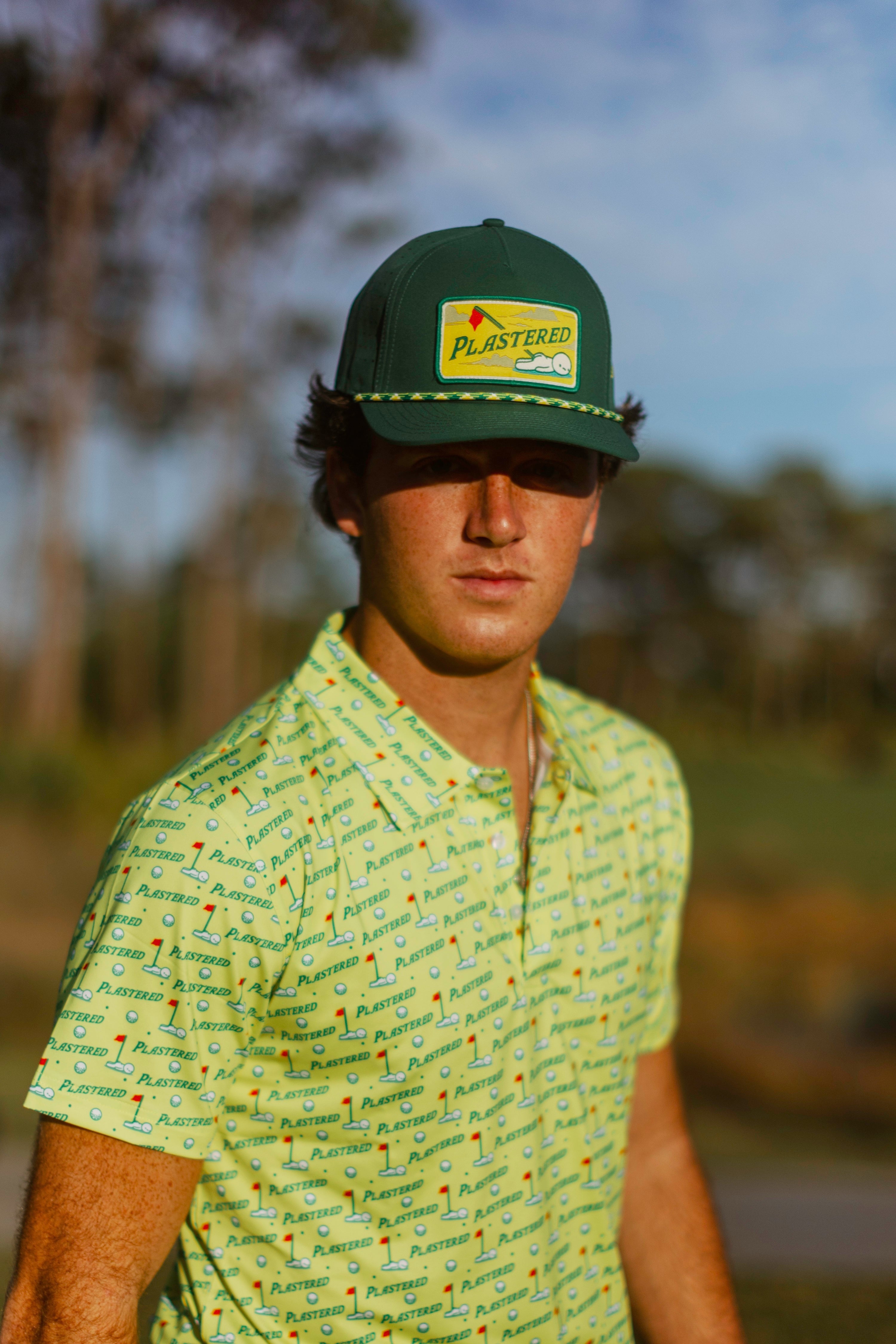 Plastered Green Patch Hat