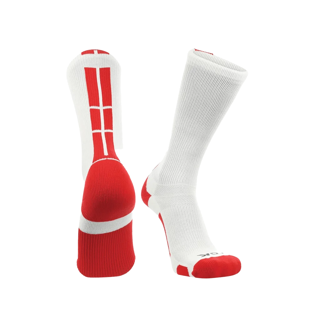 TCK Baseline 3.0 Athletic Crew Socks- Pack of 3 Red color