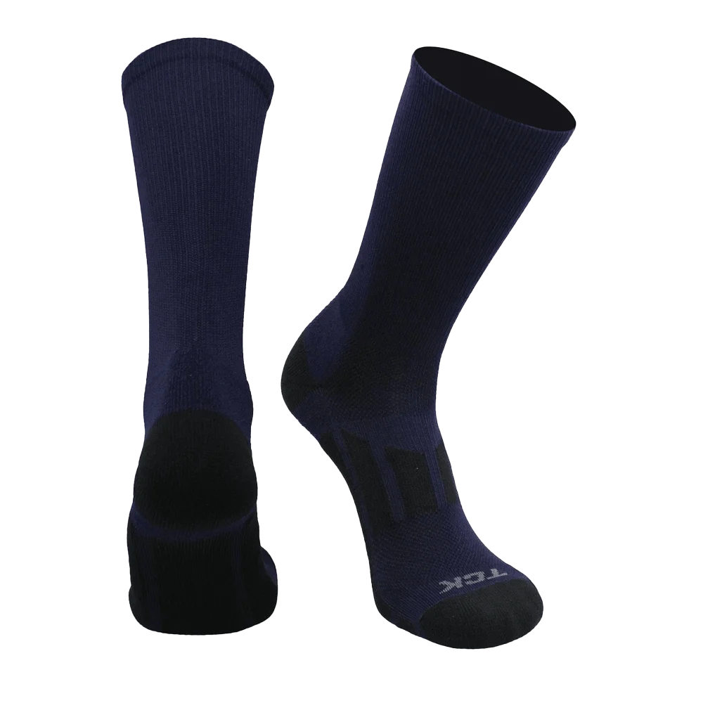 TCK Elite Performance Sports Socks 2.0 Crew Length- Pack of 3 Navy color