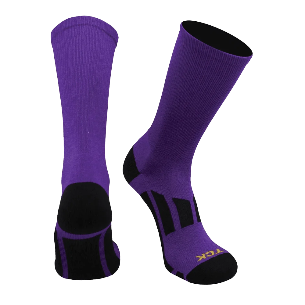 TCK Elite Performance Sports Socks 2.0 Crew Length- Pack of 3 Purple color