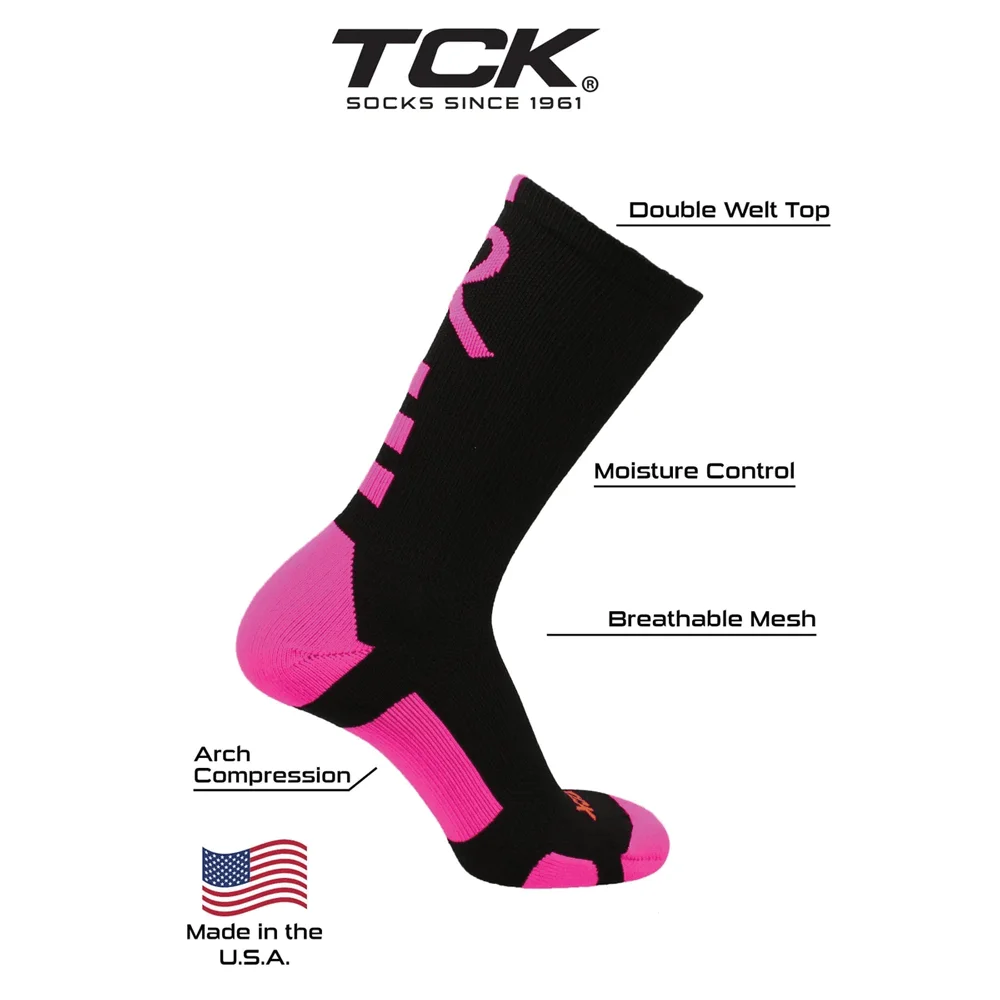 TCK Pink Breast Cancer Awareness Socks- Pack of 3