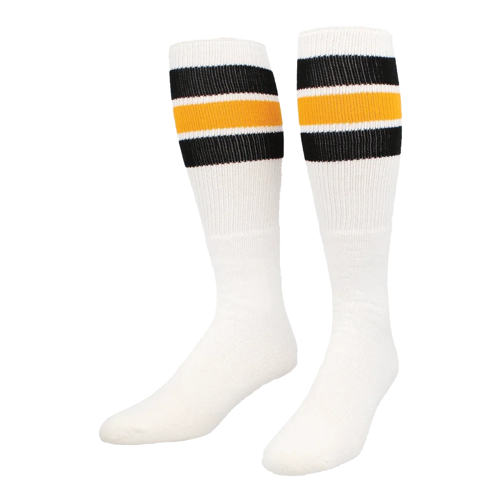 TCK Retro Tube Socks 3 Stripes Over the Calf- Pack of 3
