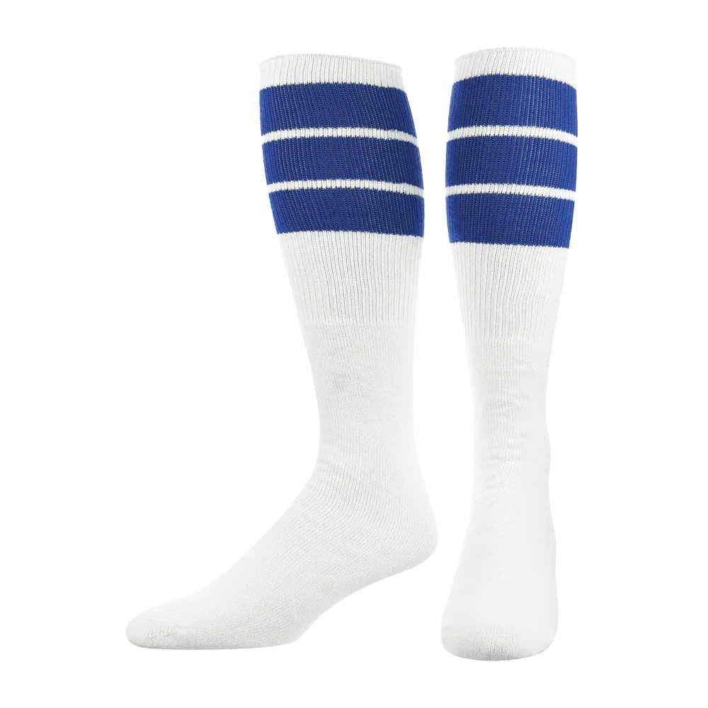 TCK Retro Tube Socks 3 Stripes Over the Calf- Pack of 3 Blue color