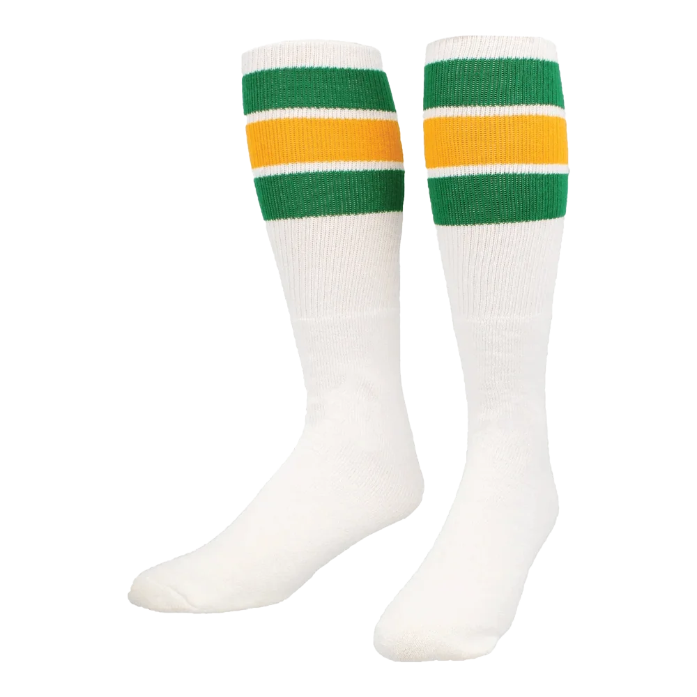 TCK Retro Tube Socks 3 Stripes Over the Calf- Pack of 3