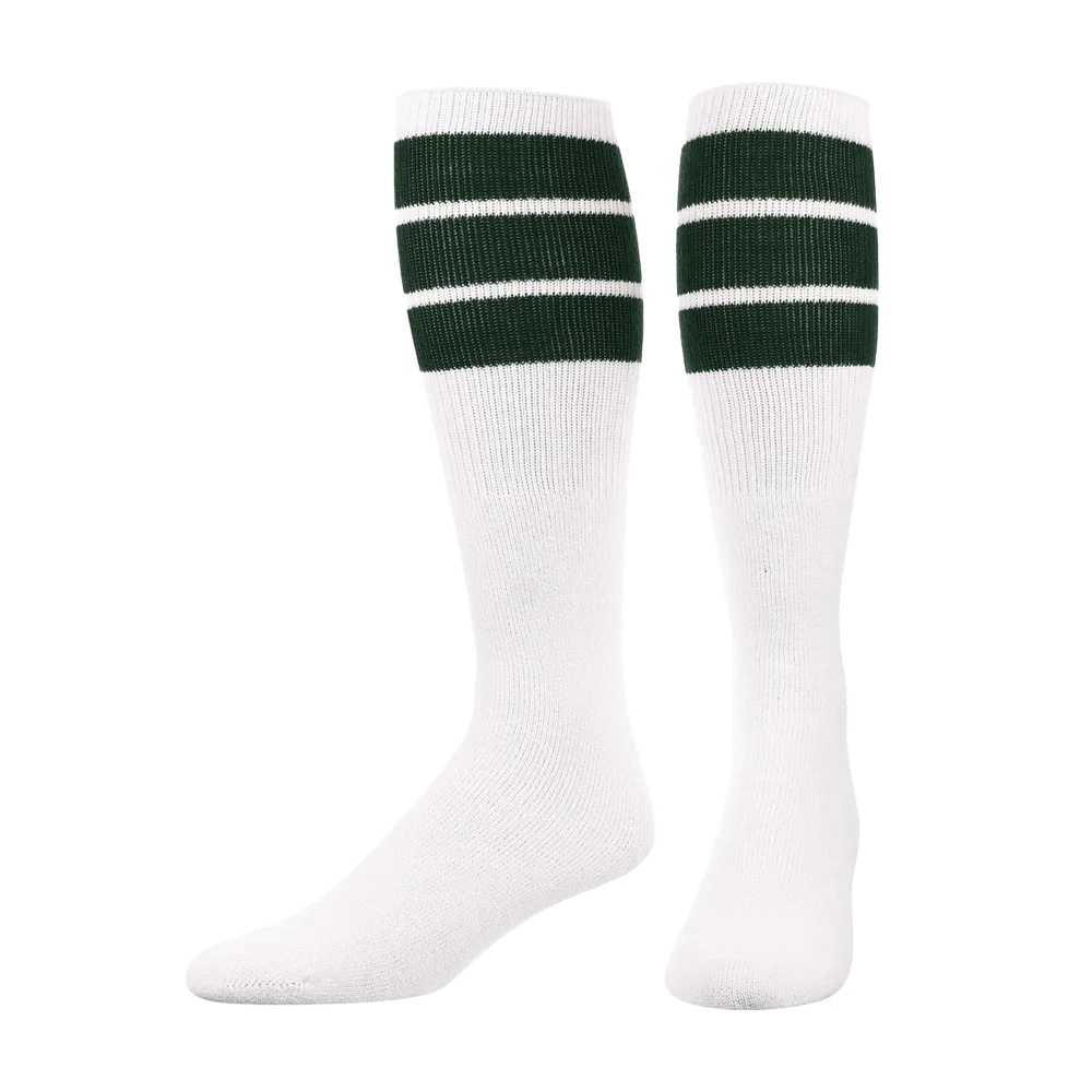 TCK Retro Tube Socks 3 Stripes Over the Calf- Pack of 3 Green color