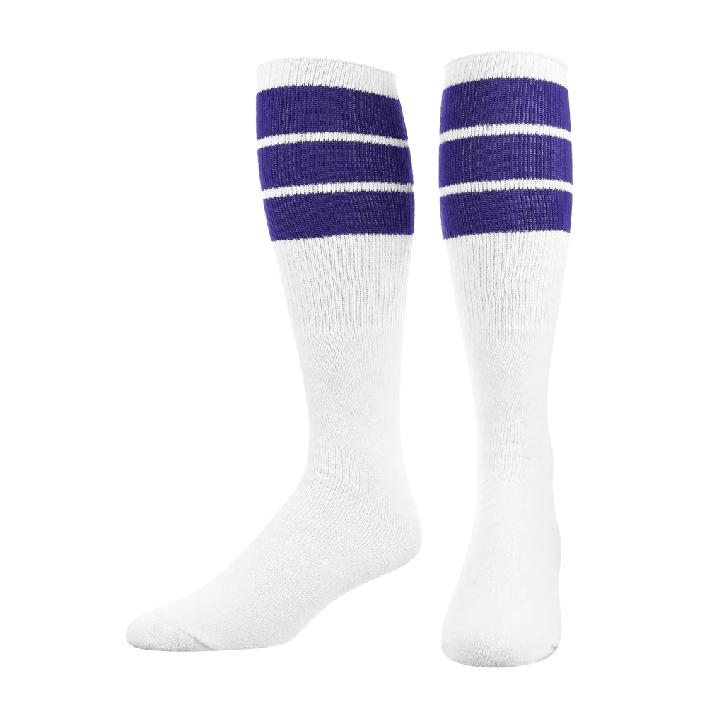 TCK Retro Tube Socks 3 Stripes Over the Calf- Pack of 3