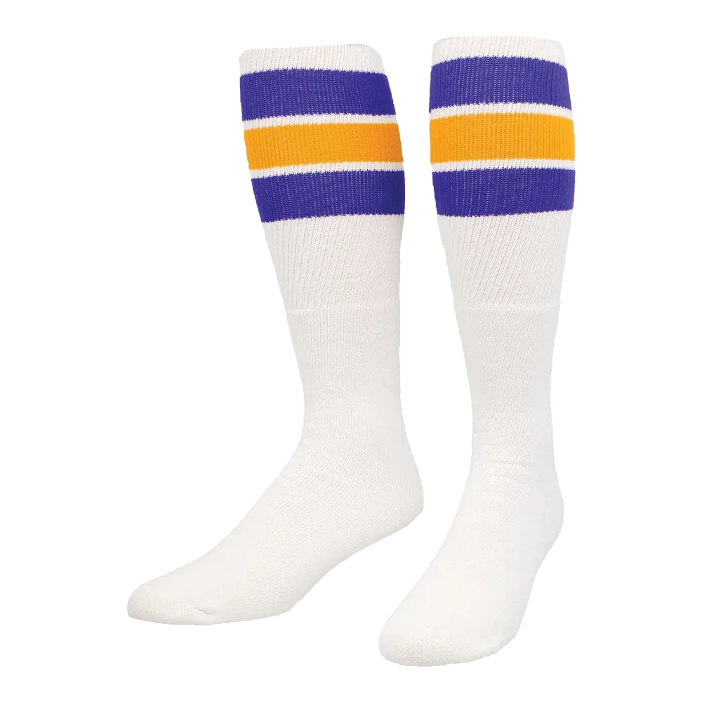 TCK Retro Tube Socks 3 Stripes Over the Calf- Pack of 3