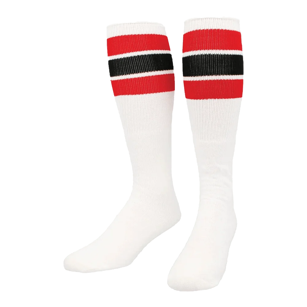 TCK Retro Tube Socks 3 Stripes Over the Calf- Pack of 3