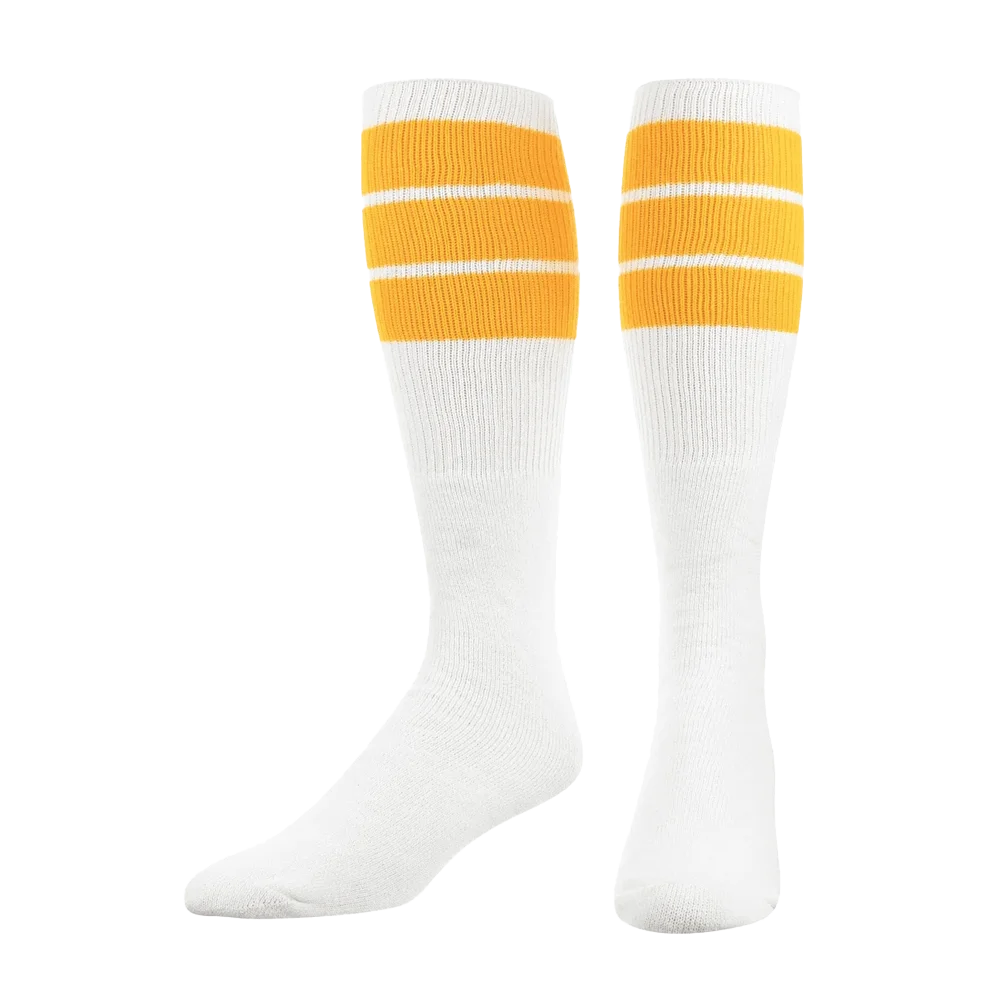 TCK Retro Tube Socks 3 Stripes Over the Calf- Pack of 3