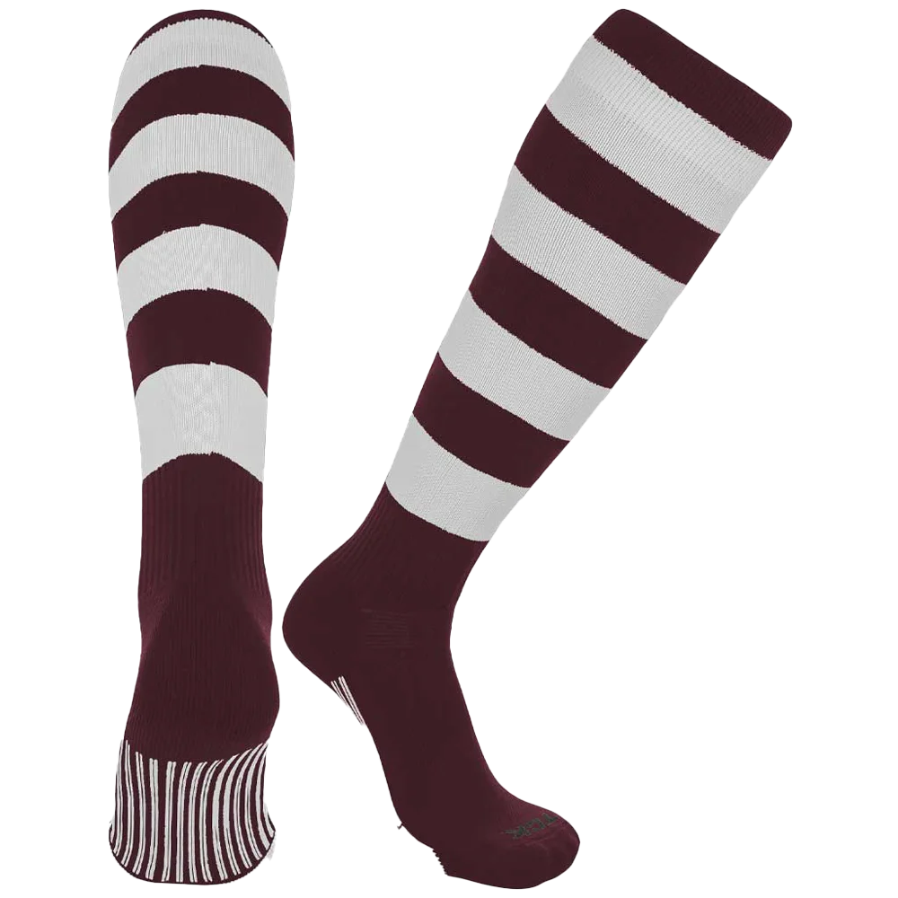TCK Striped Rugby Socks - Pack of 3 Maroon color