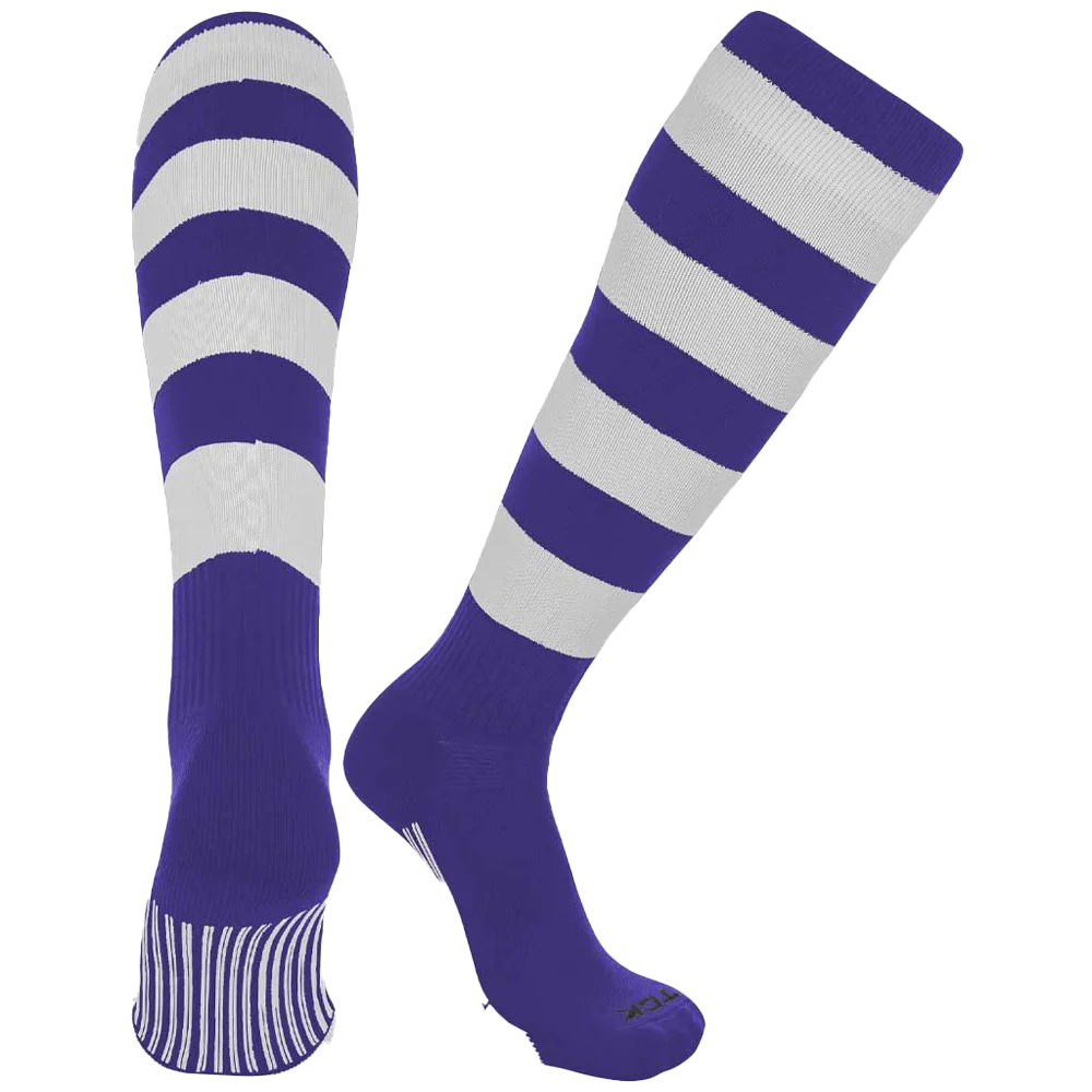 TCK Striped Rugby Socks - Pack of 3 Purple color