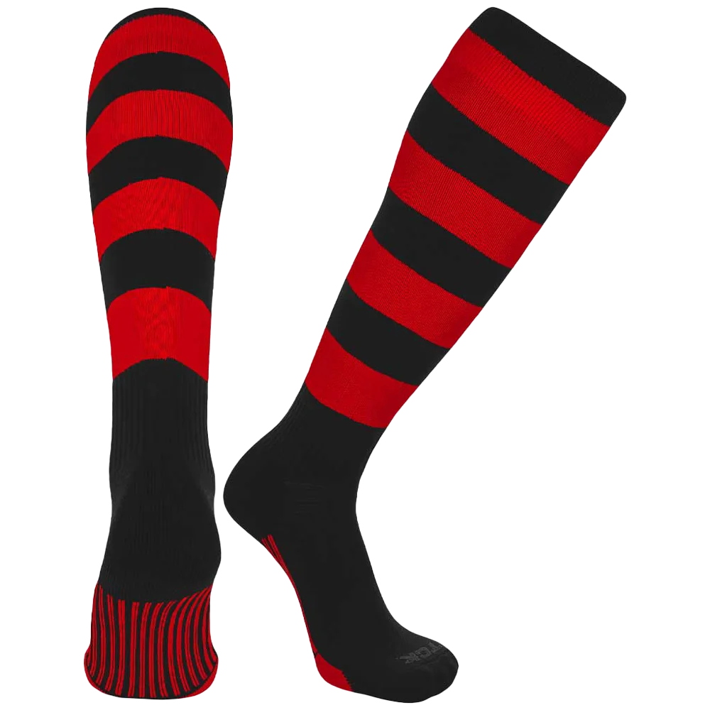 TCK Striped Rugby Socks - Pack of 3 Red color.