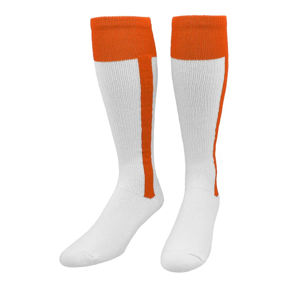 TCK 2-in-1 Premium Baseball Stirrup Socks - Pack of 3 Orange Color.