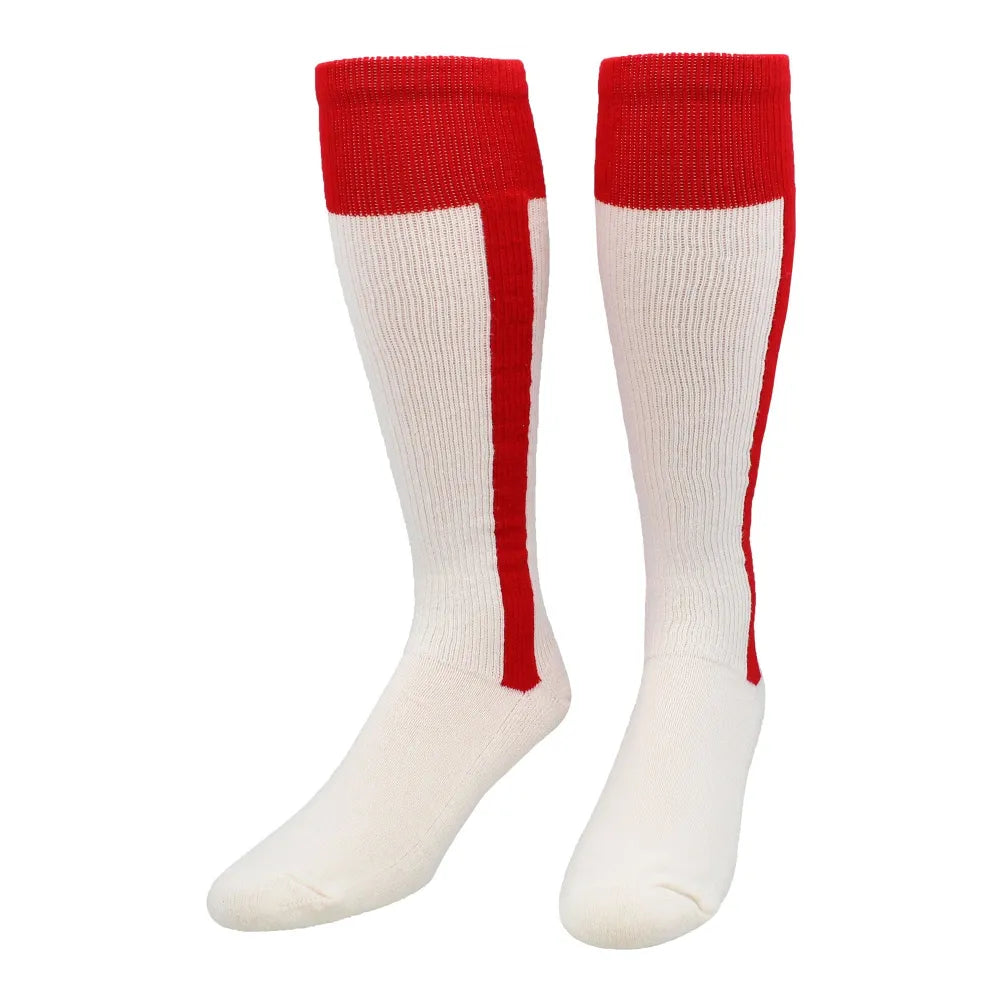 TCK 2-in-1 Premium Baseball Stirrup Socks - Pack of 3 Red Color.