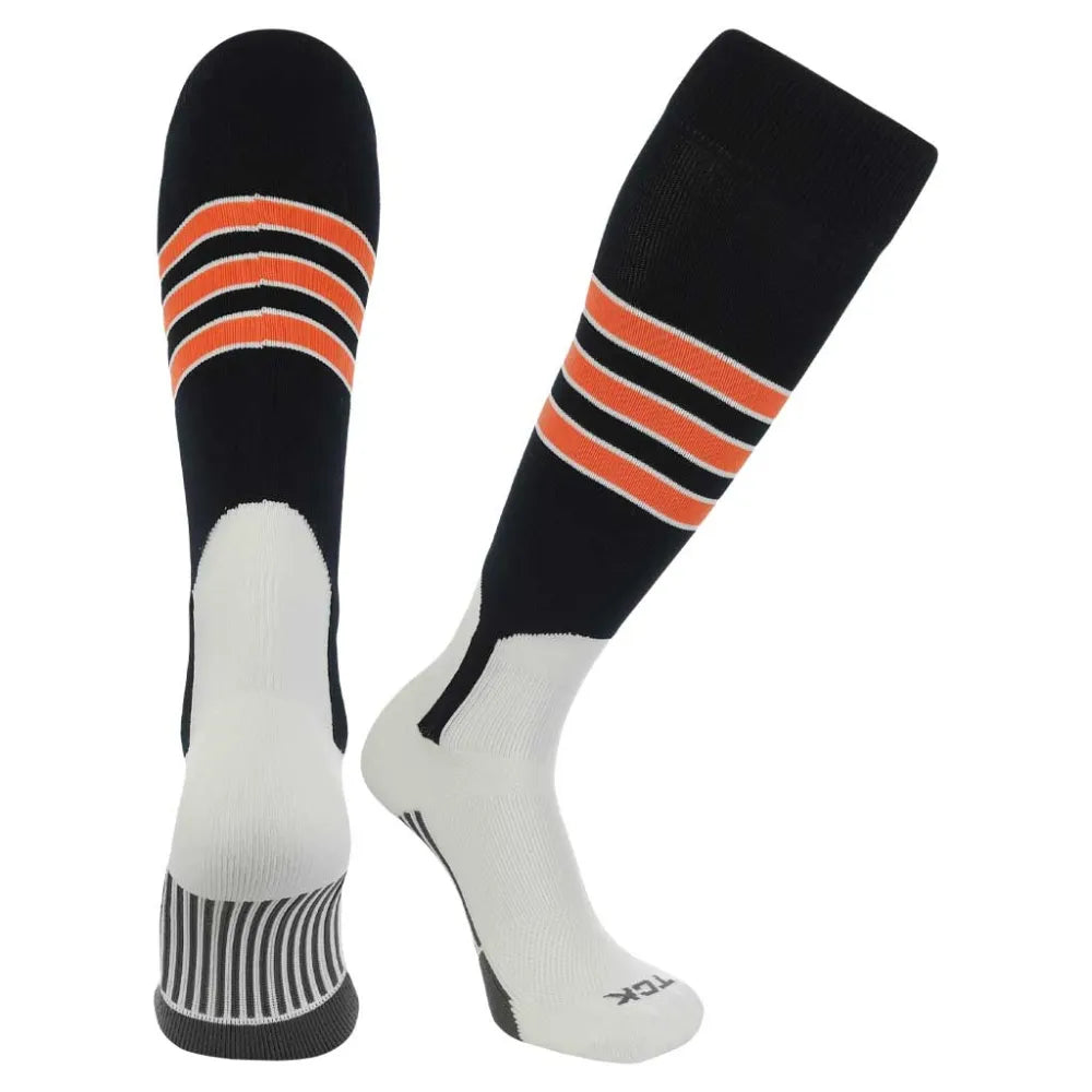 TCK Baseball Stirrup Socks with Stripes - Pack of 3 Black Color .