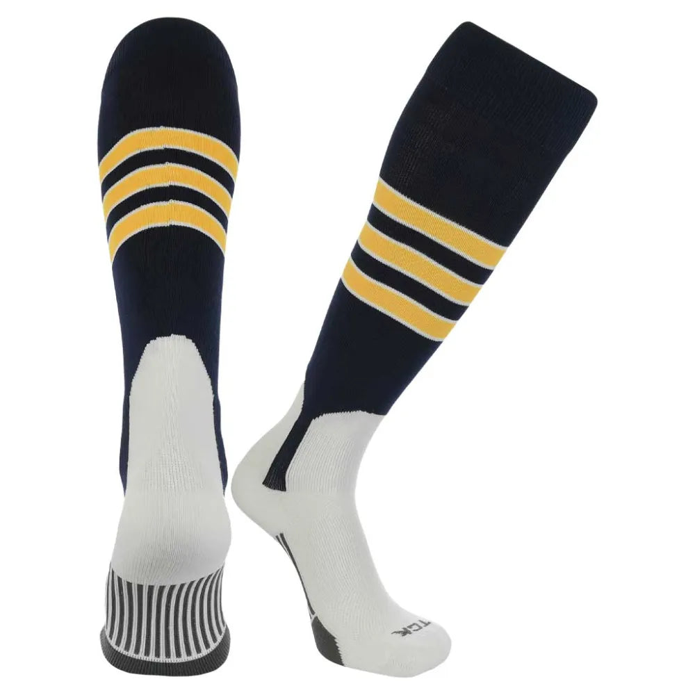 TCK Baseball Stirrup Socks with Stripes - Pack of 3 Navy Color.