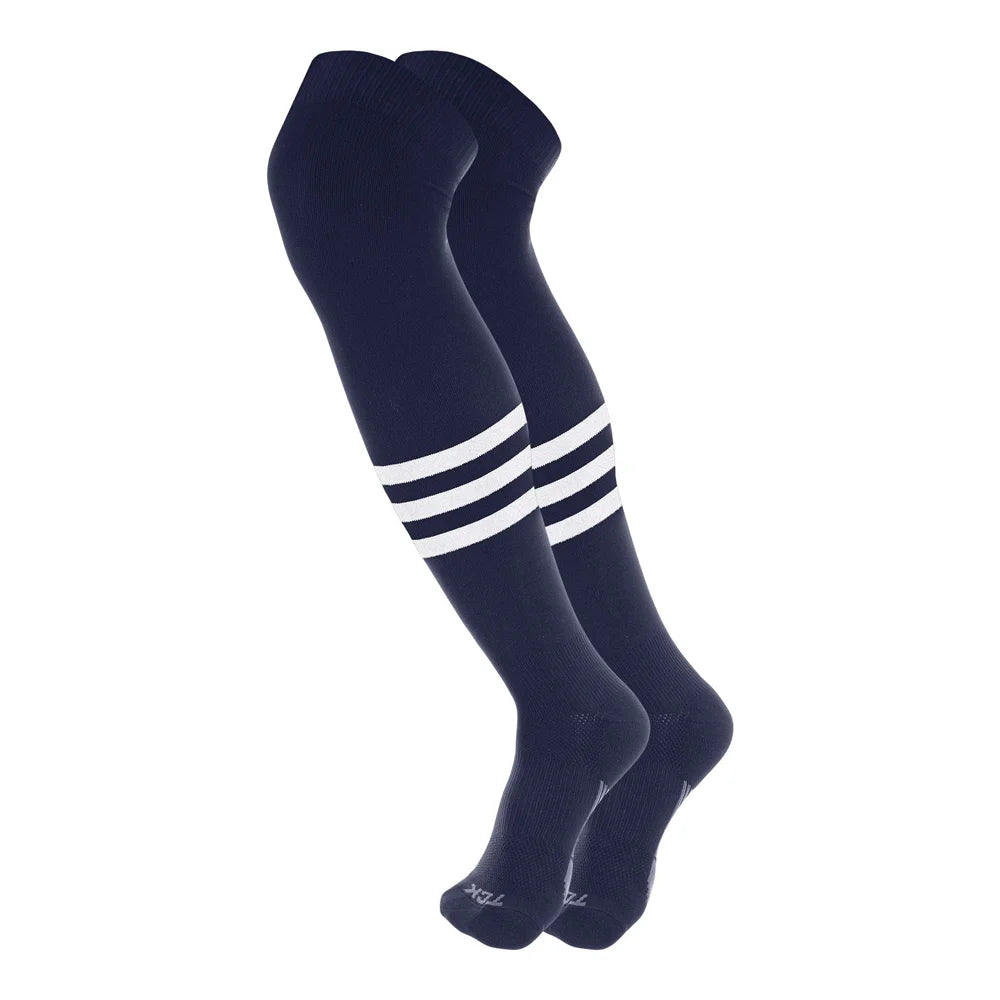 TCK Dugout Striped Over the Knee Baseball Socks Pattern B - Pack of 3