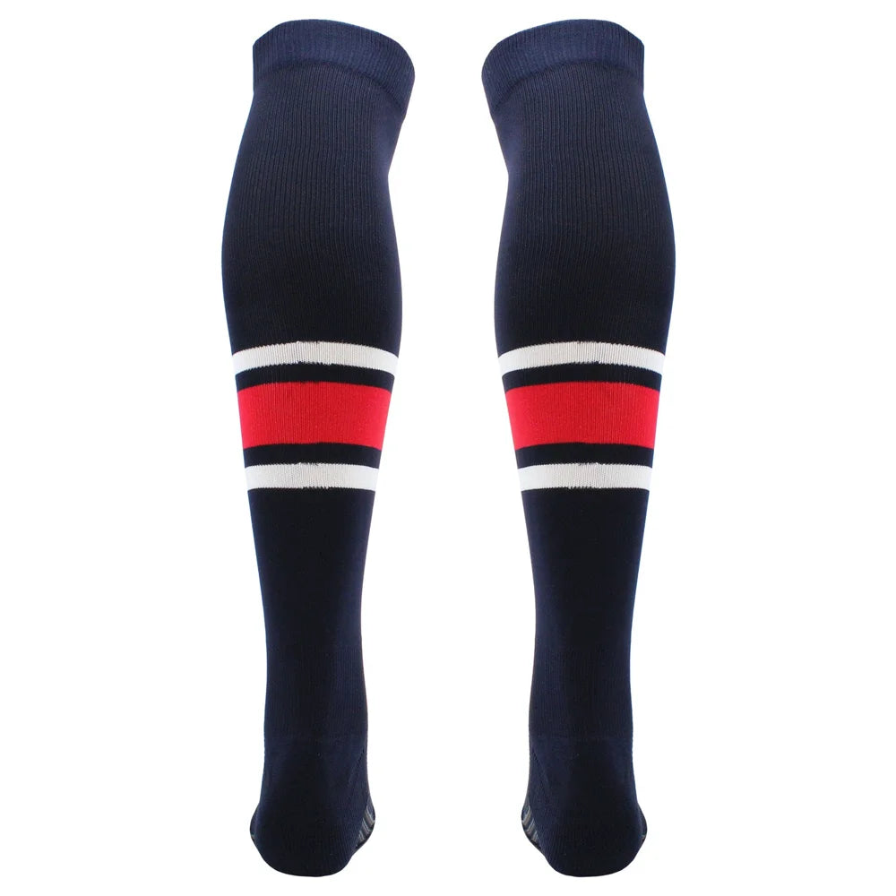 TCK Dugout Striped Over the Knee Baseball Socks Pattern E - Pack of 3