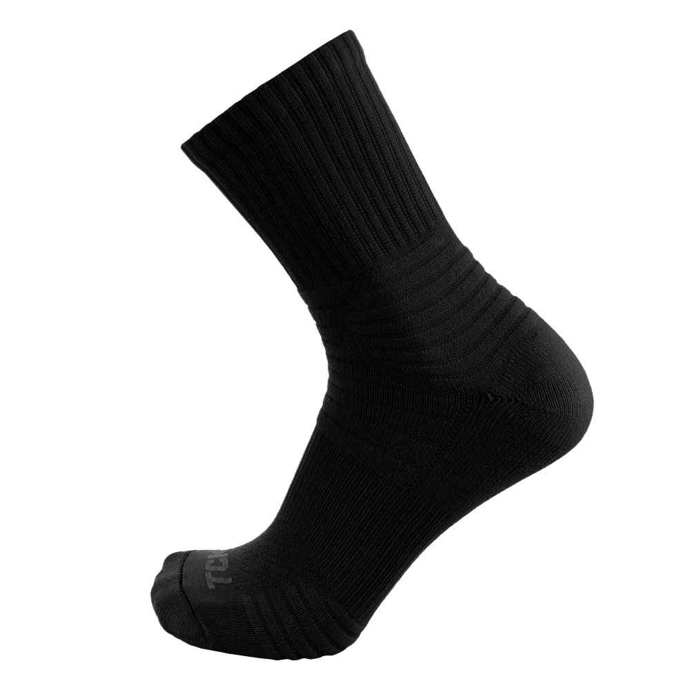 TCK Flex Quarter Crew Athletic Socks - Pack of 3 Black color