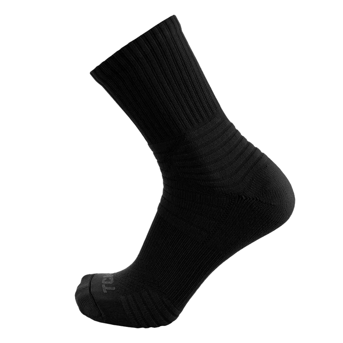 TCK Flex Quarter Crew Athletic Socks - Pack of 3 Black color