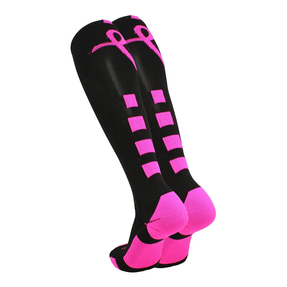 TCK Long Pink Breast Cancer Awareness Socks - Pack of 3