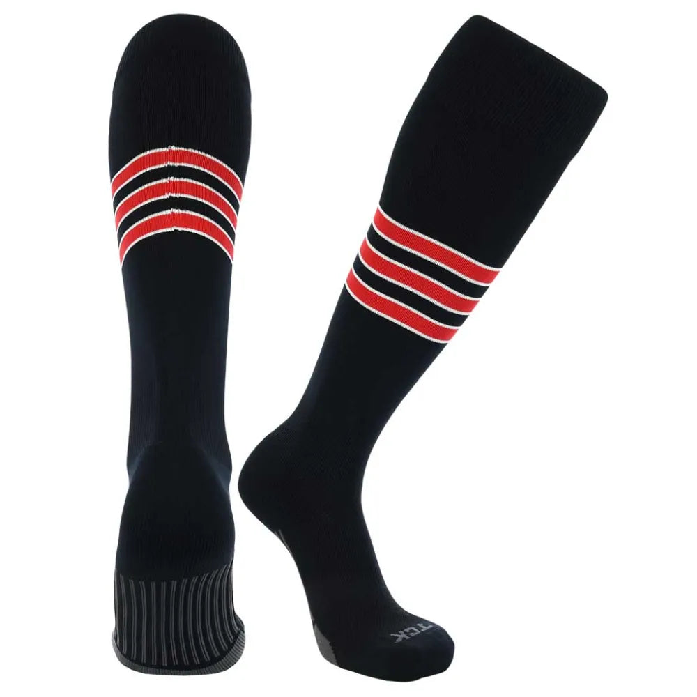 TCK Made in USA Dugout Series Accent Trim Striped Baseball Socks - Pack of 3