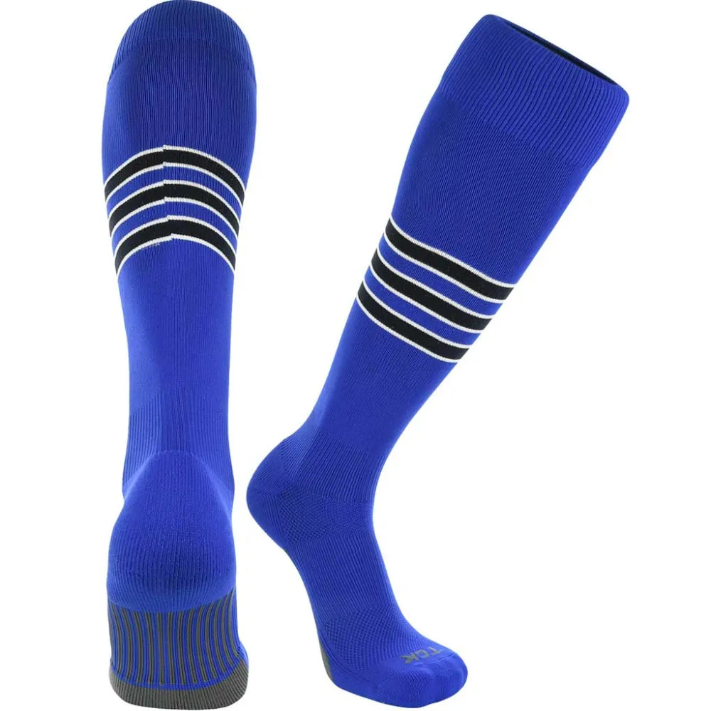 TCK Made in USA Dugout Series Accent Trim Striped Baseball Socks - Pack of 3