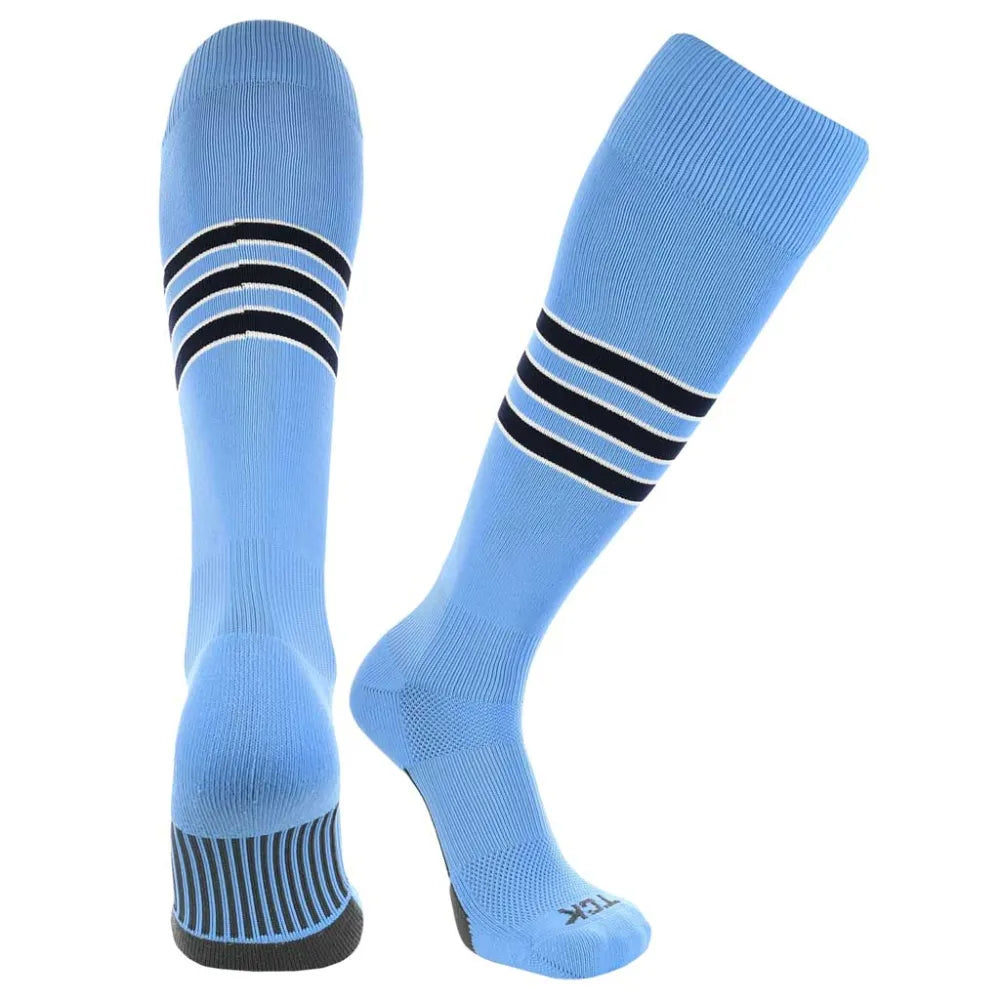 TCK Made in USA Dugout Series Accent Trim Striped Baseball Socks - Pack of 3