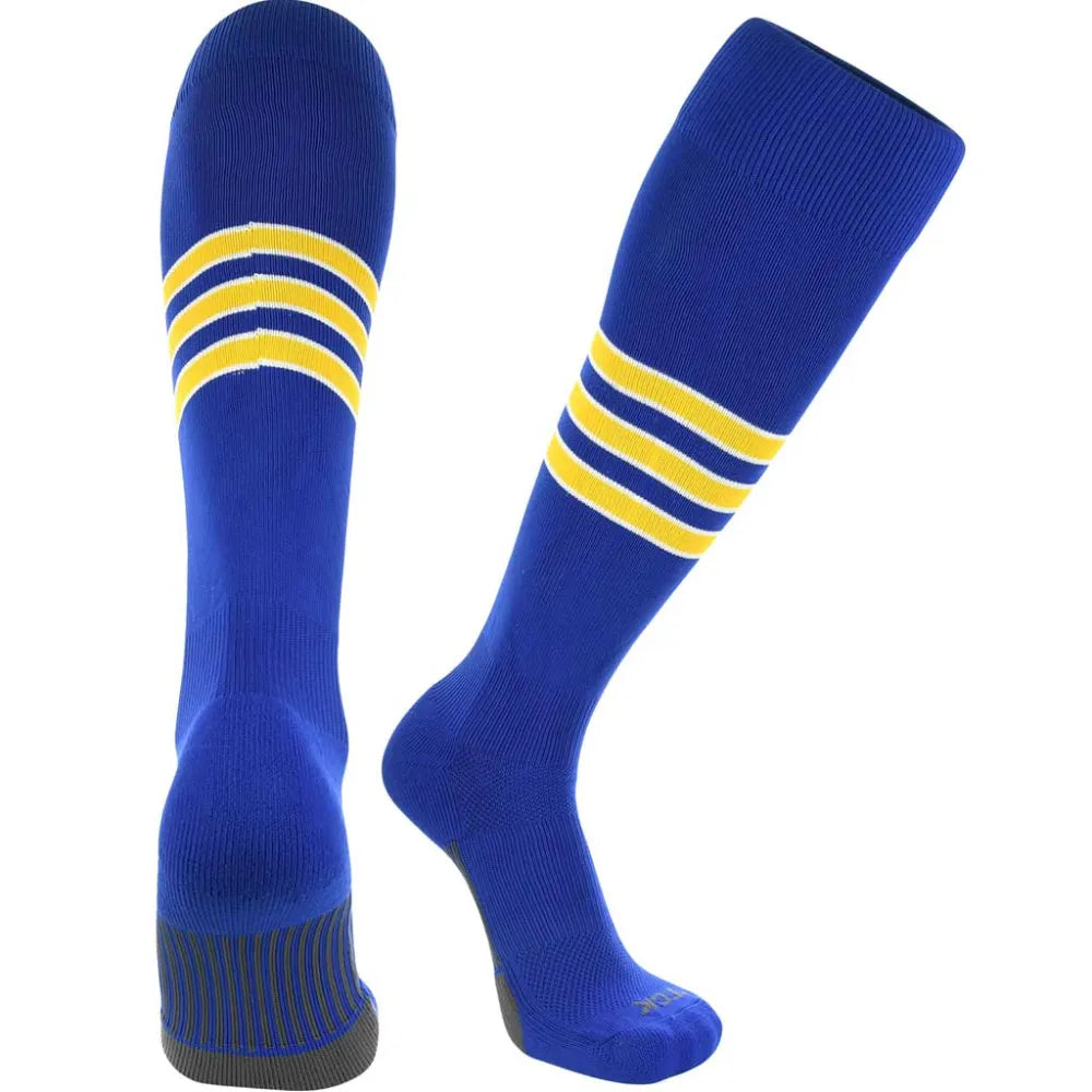 TCK Made in USA Dugout Series Accent Trim Striped Baseball Socks - Pack of 3