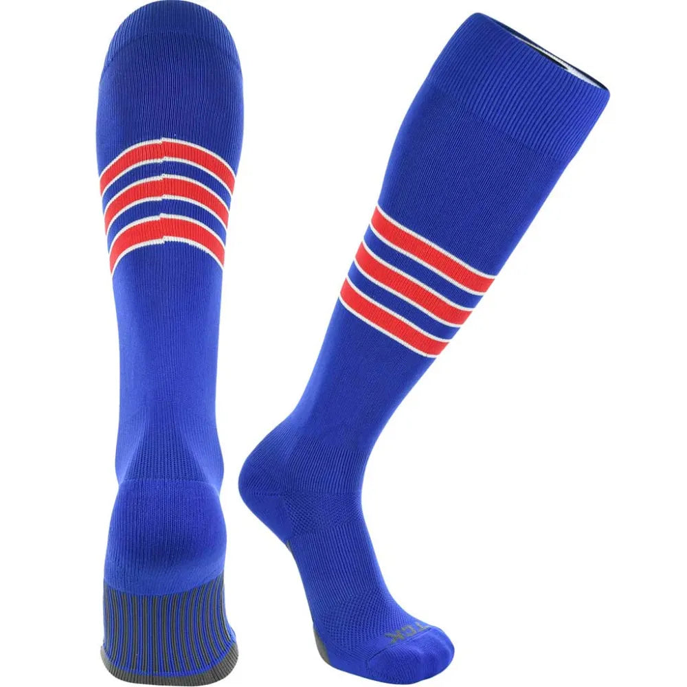 TCK Made in USA Dugout Series Accent Trim Striped Baseball Socks - Pack of 3