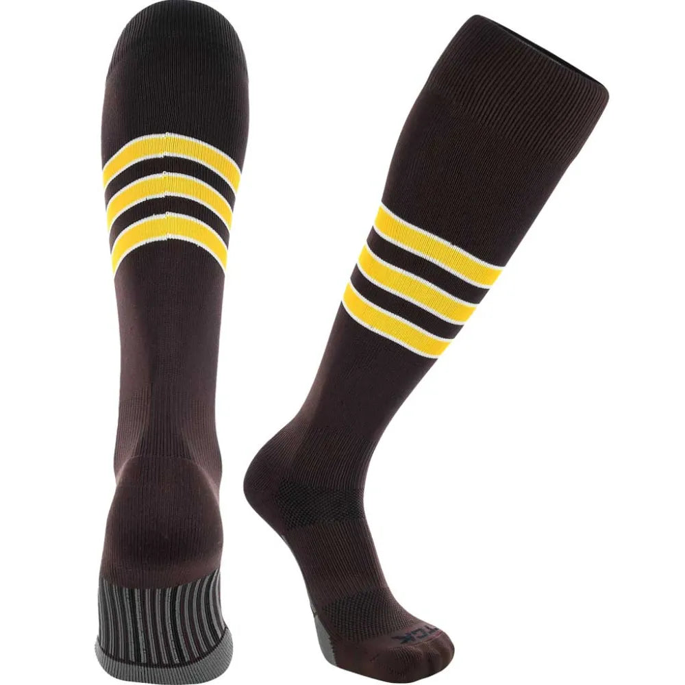 TCK Made in USA Dugout Series Accent Trim Striped Baseball Socks - Pack of 3