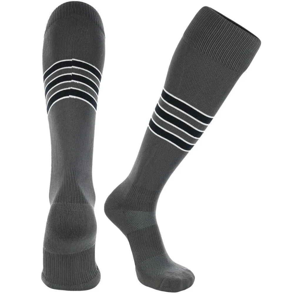 TCK Made in USA Dugout Series Accent Trim Striped Baseball Socks - Pack of 3