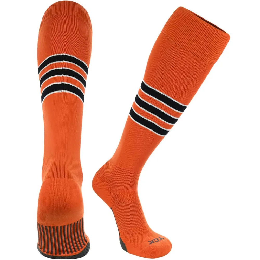 TCK Made in USA Dugout Series Accent Trim Striped Baseball Socks - Pack of 3
