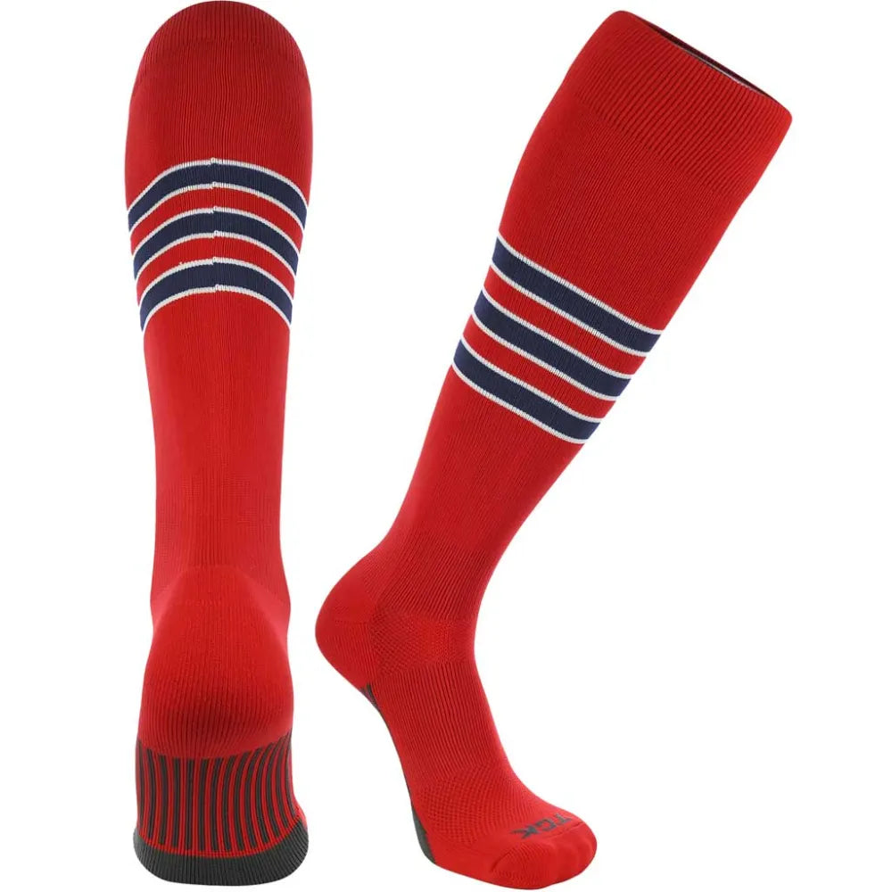 TCK Made in USA Dugout Series Accent Trim Striped Baseball Socks - Pack of 3