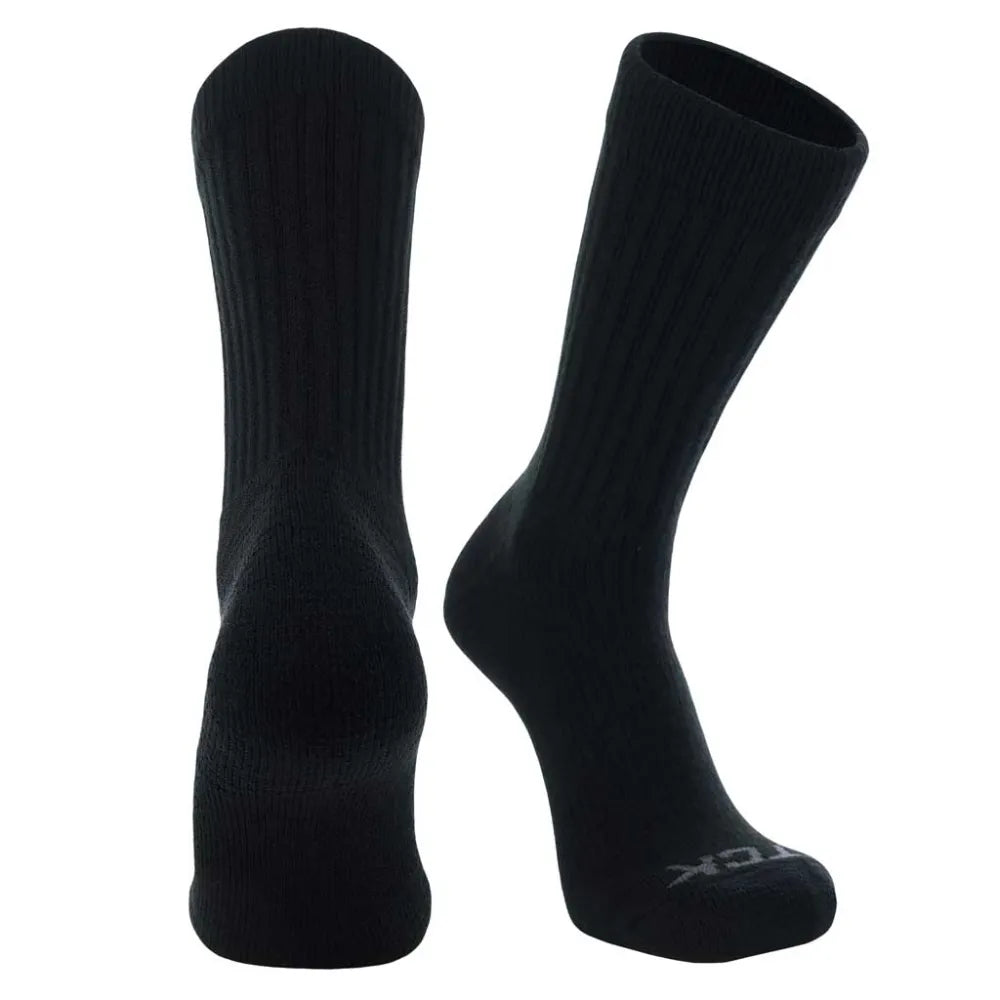 TCK Reacs Ultra-Soft Acrylic Athletic Crew Socks - Pack of 3 Black Color