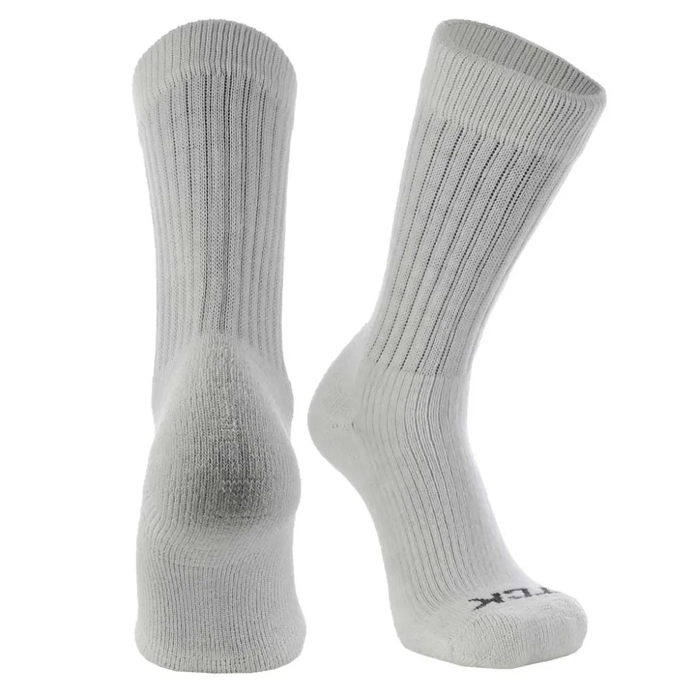 TCK Reacs Ultra-Soft Acrylic Athletic Crew Socks - Pack of 3 White Color