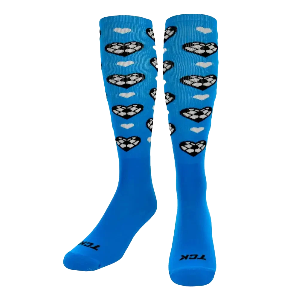 TCK Soccer Ball Hearts Athletic Knee High Socks - Pack of 3