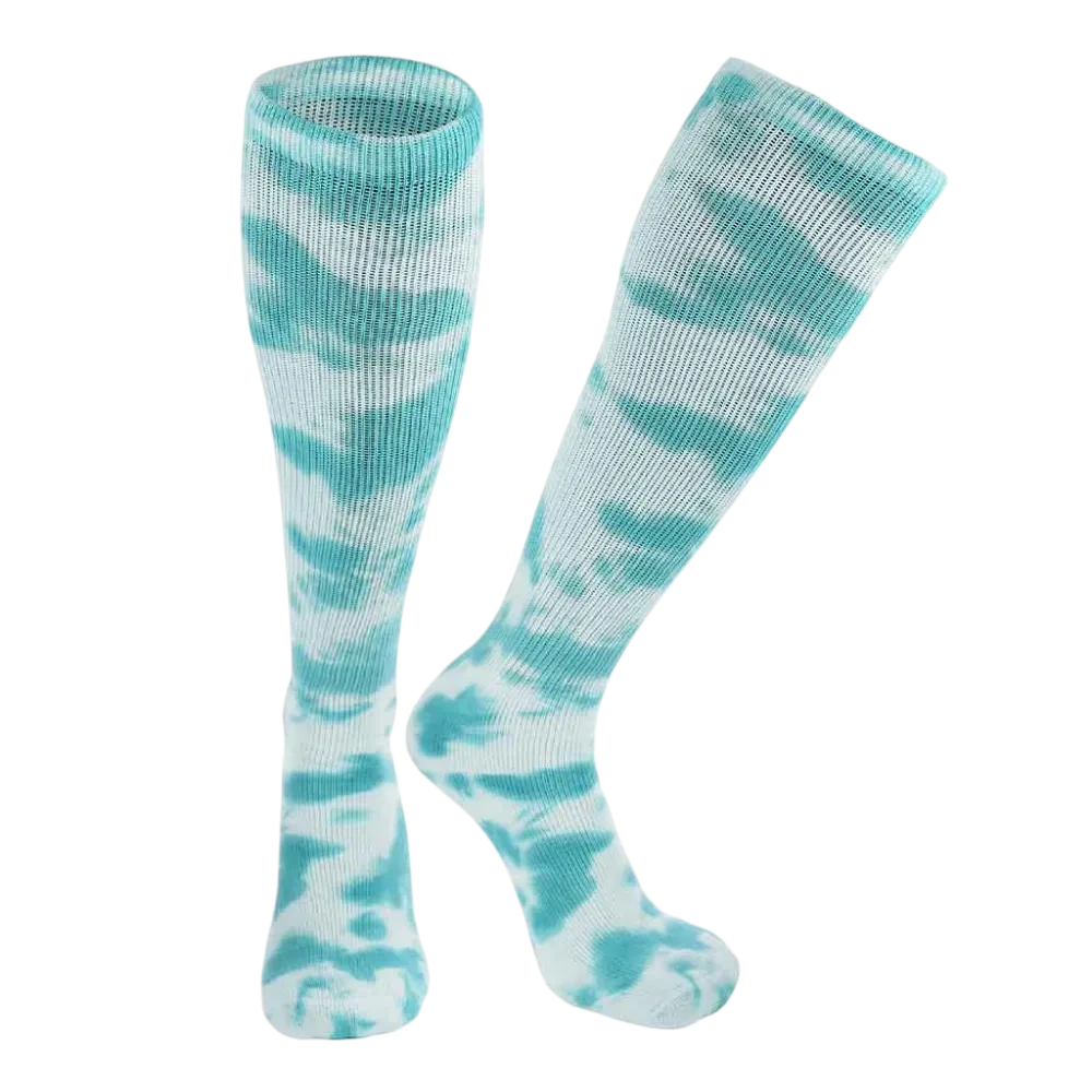 TCK Tie Dye Multisport Tube Socks Soccer Softball Pack of 3 Blue.