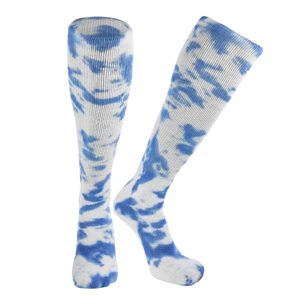 TCK Tie Dye Multisport Tube Socks Soccer Softball Pack of 3 Blue color.